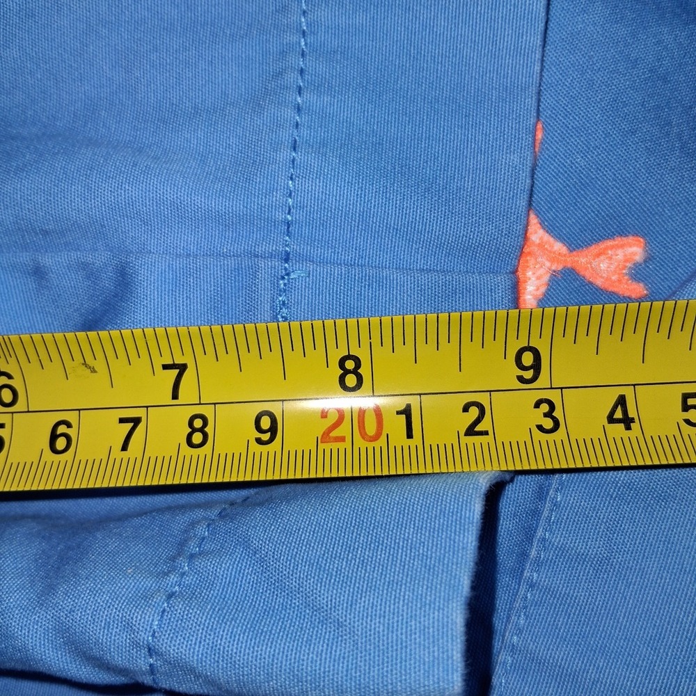 Vineyard Vines Breaker Shorts Men's 35 X 9" Blue Embroidered Cross Fishbone - Picture 9 of 11